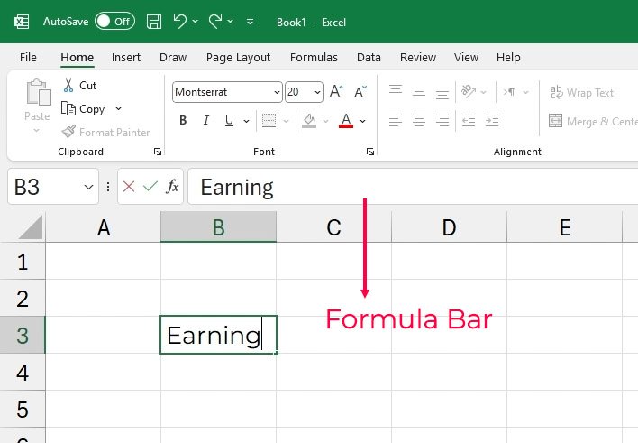 Lokasi Formula Bar di antarmuka Excel | Excel untuk pemula | belajarkomputer.org