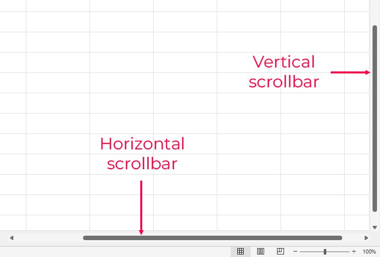 Posisi scrollbars di Excel | Excel untuk pemula | belajarkomputer.org