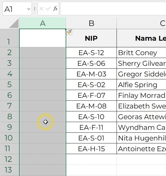 Cara menambah kolom, menghapus kolom, dan memindahkan kolom di Microsoft Excel | belajarkomputer.org